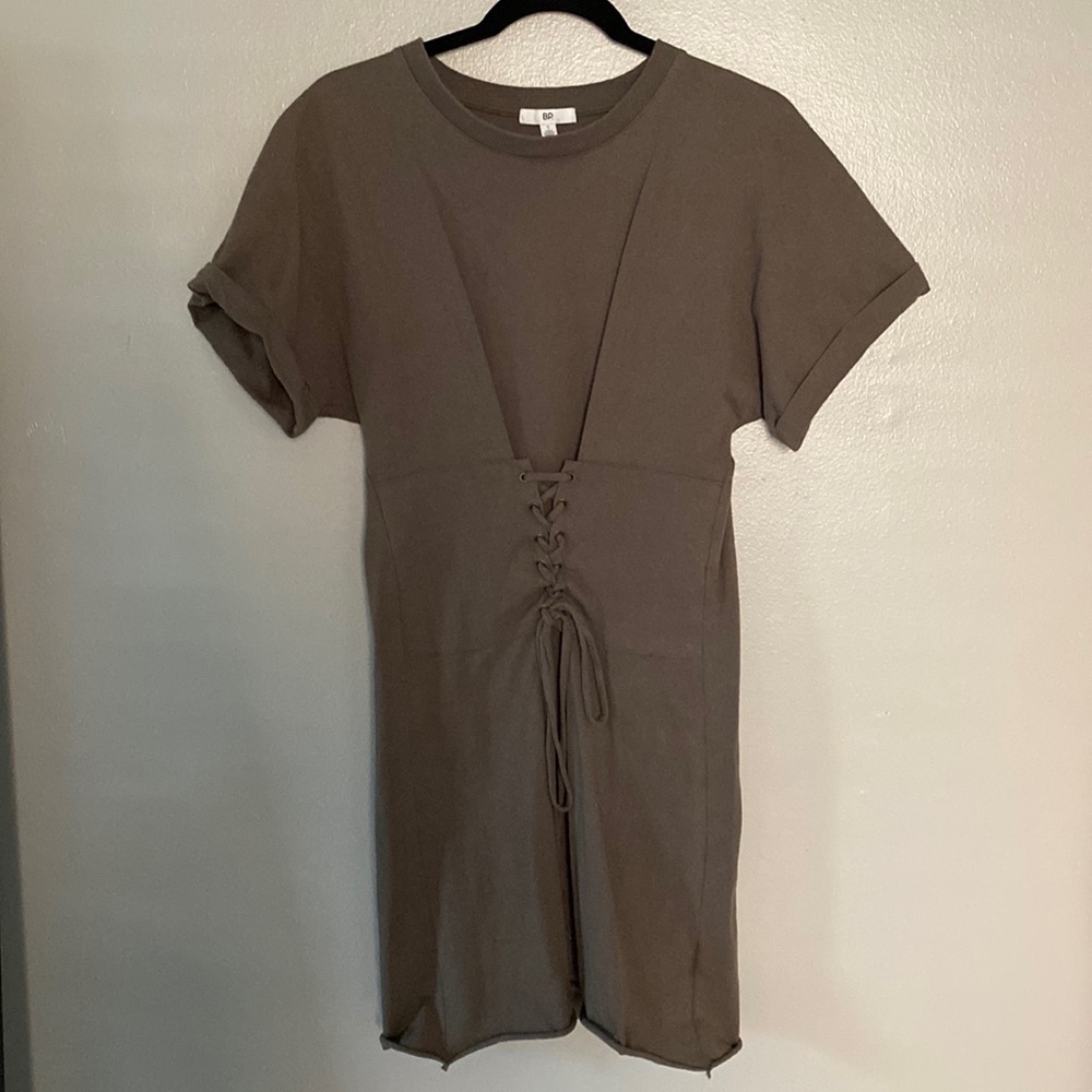 Nordstrom BP T-Shirt Corset Dress GREEN